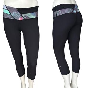 Lululemon Wunder Under Full On Luon Black Cropped Leggings Size 4